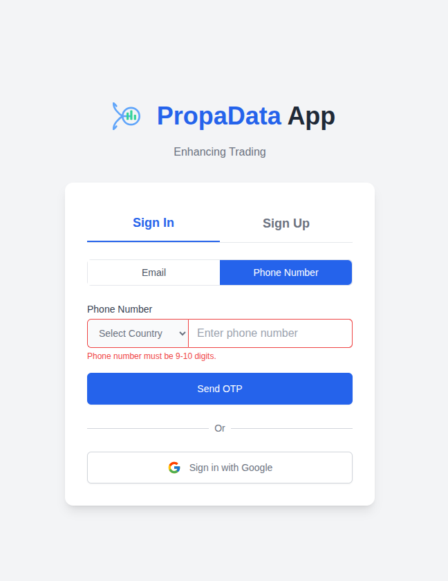 phone number otp login