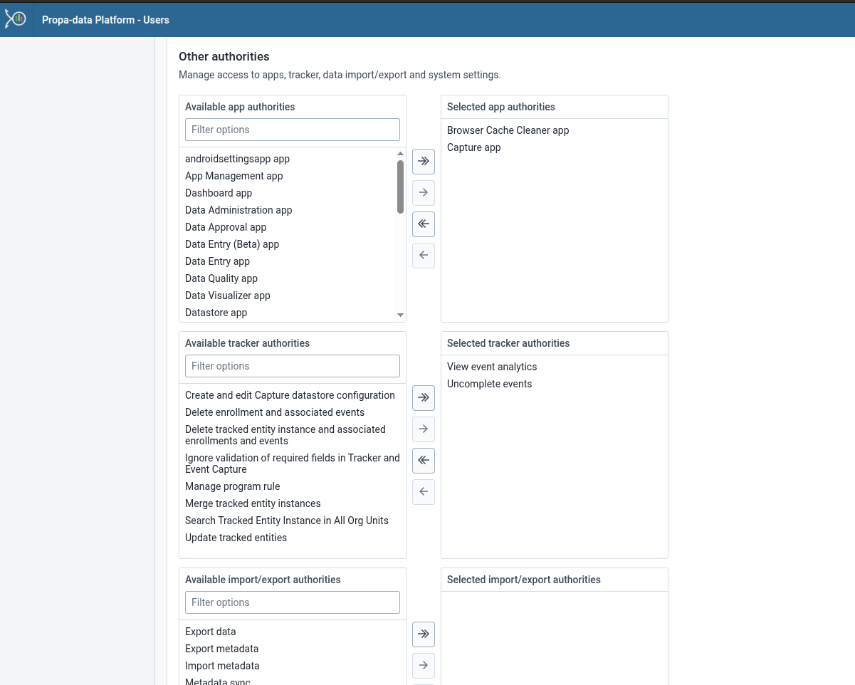 Assigning authorities