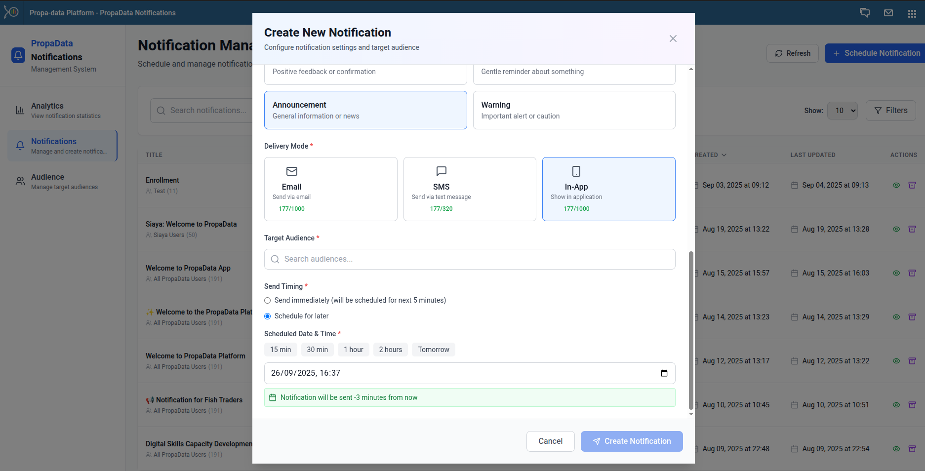 Scheduled Notification