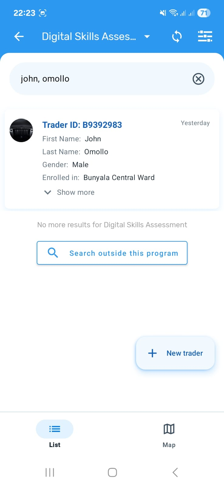 Existing participant