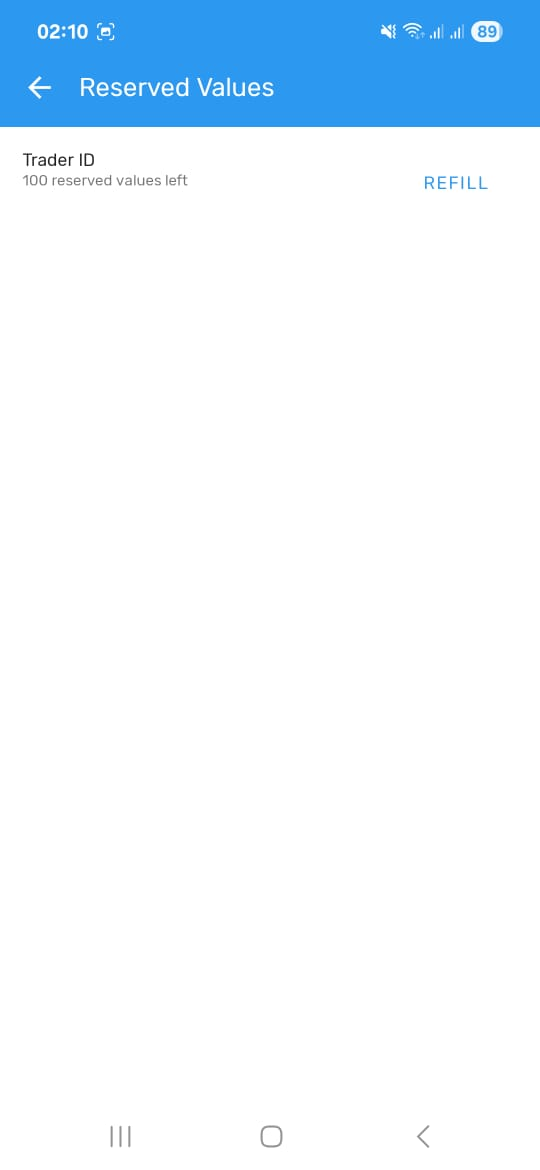 Refill Reserved Values