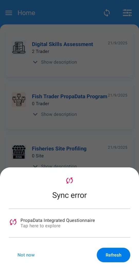 Sync error