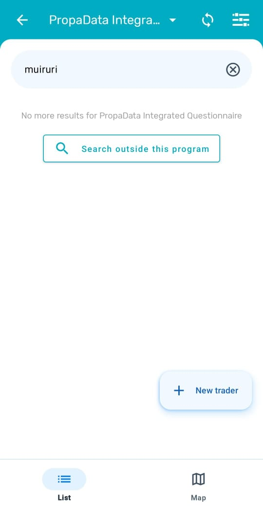 Search outside program